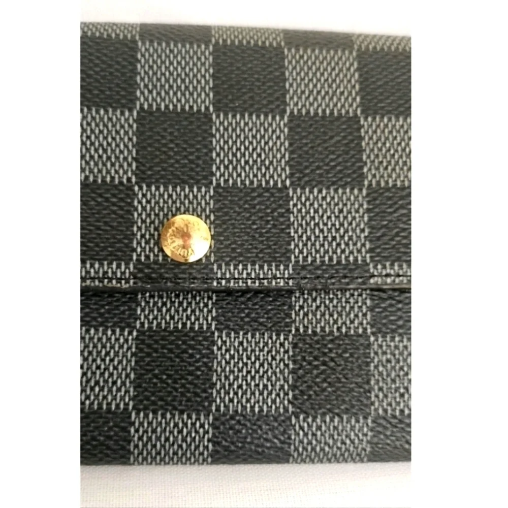 New Vintage LOUIS VUITTON Porte Monnaie Credit Wallet Damier Leather N61725 Grey